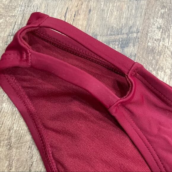 NWT Exhilaration Bikini in Maroon with Ruching on Bum - Picture 7 of 8